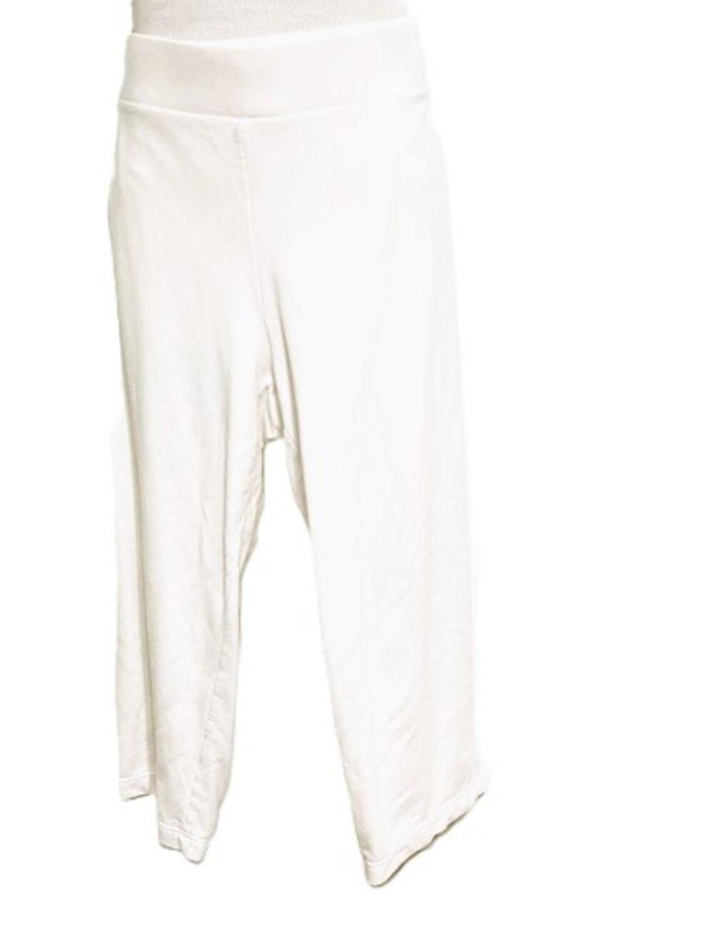 PURE Jill Pima Cotton Slim Leg Cropped Capri Pants White Cream Womens XL Petite